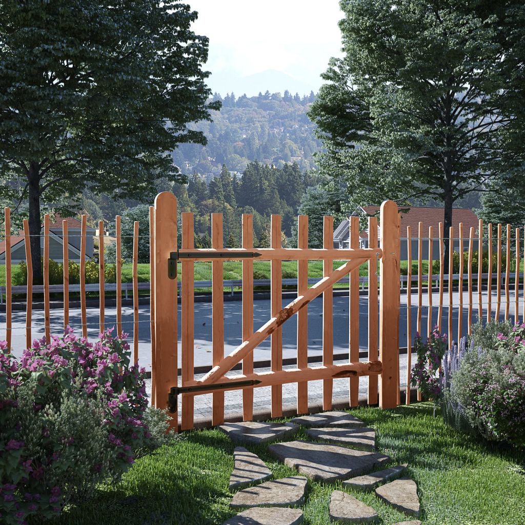 Gartentor Haselnuss Staketenzaun Holz Garten Zaun Tor Pforte Tür 60-150cm - Bild 38 von 61