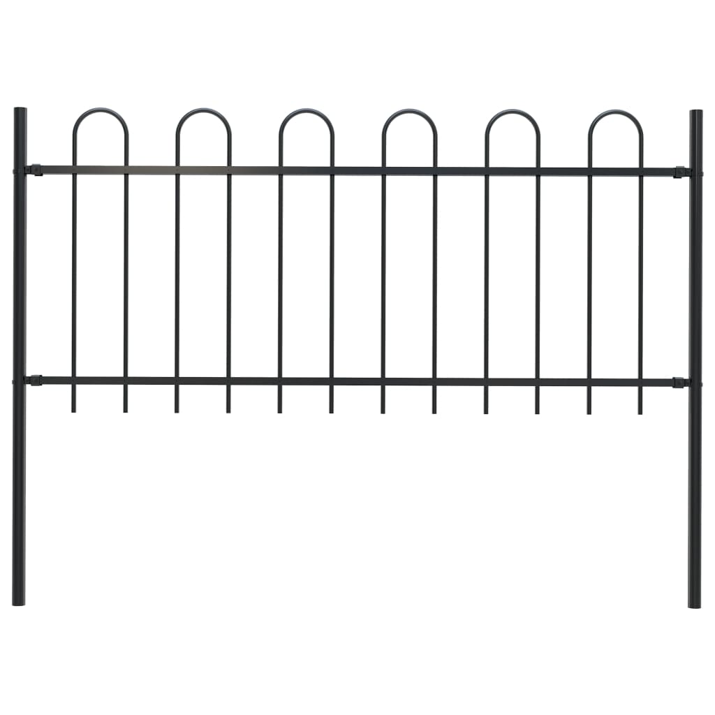 Gartenzaun Zaun Set Zaunelemente Metallzaun Tor mit Speerspitzen / Pfosten Eisen - Bild 21 von 45