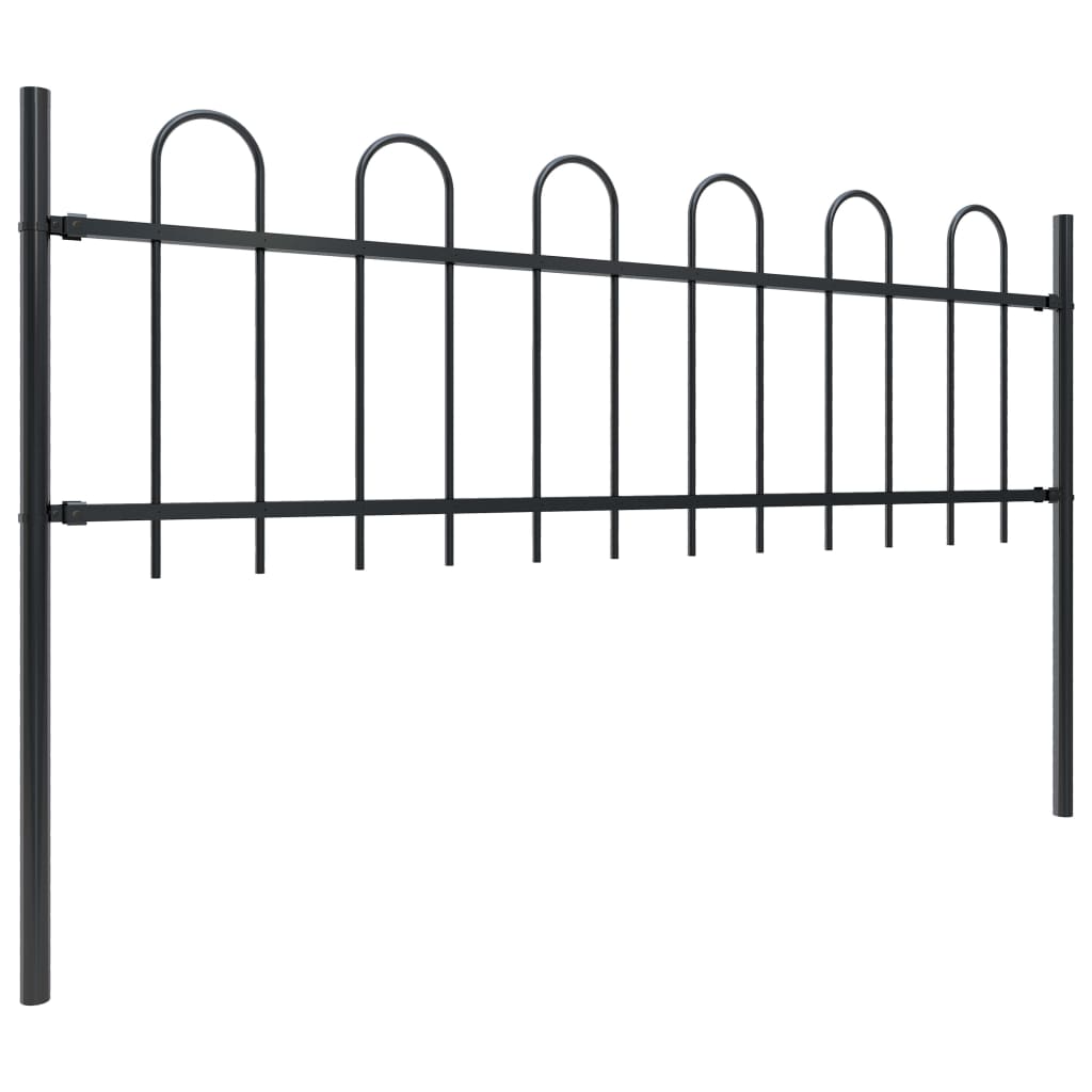 Gartenzaun Zaun Set Zaunelemente Metallzaun Tor mit Speerspitzen / Pfosten Eisen - Bild 42 von 45