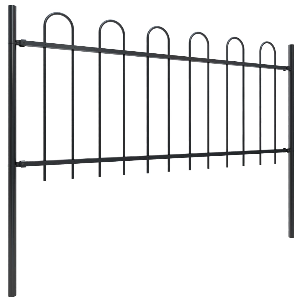 Gartenzaun Zaun Set Zaunelemente Metallzaun Tor mit Speerspitzen / Pfosten Eisen - Bild 22 von 45