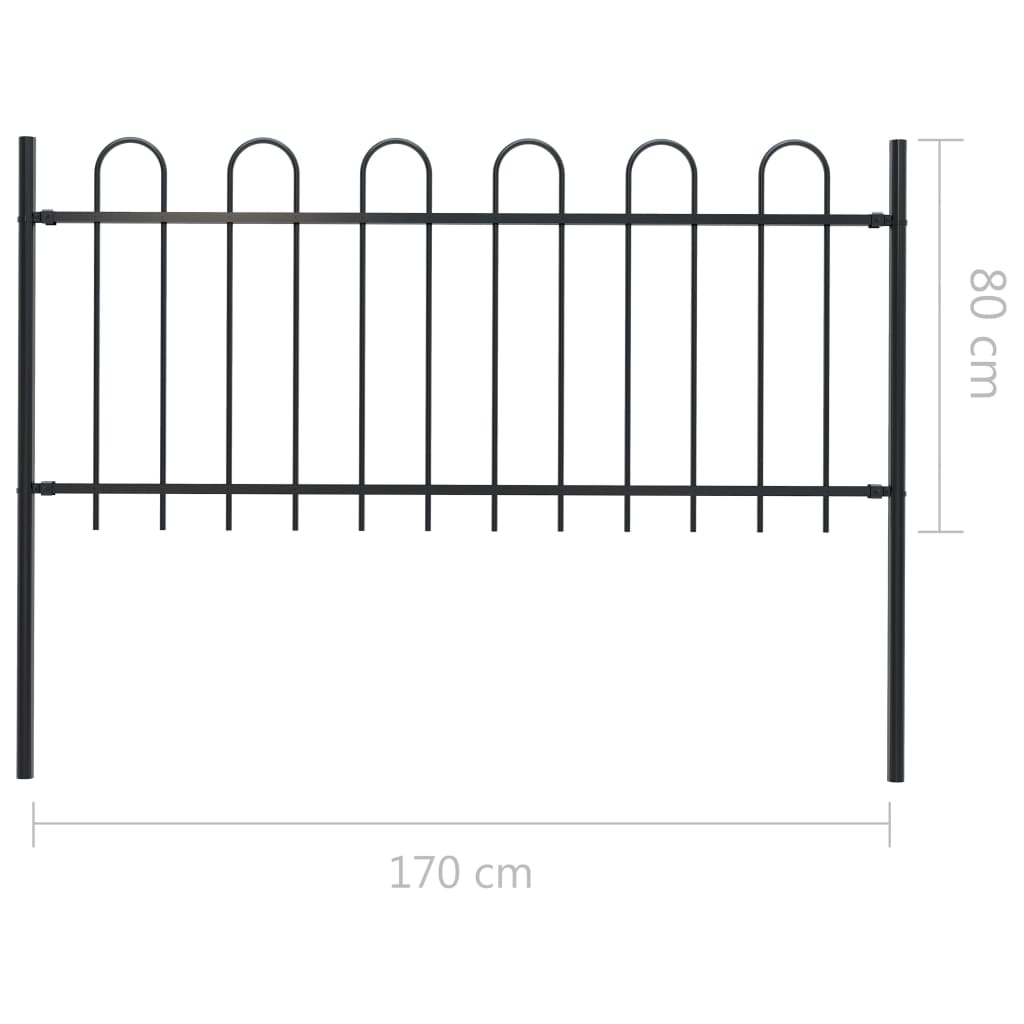 Gartenzaun Zaun Set Zaunelemente Metallzaun Tor mit Speerspitzen / Pfosten Eisen - Bild 25 von 45