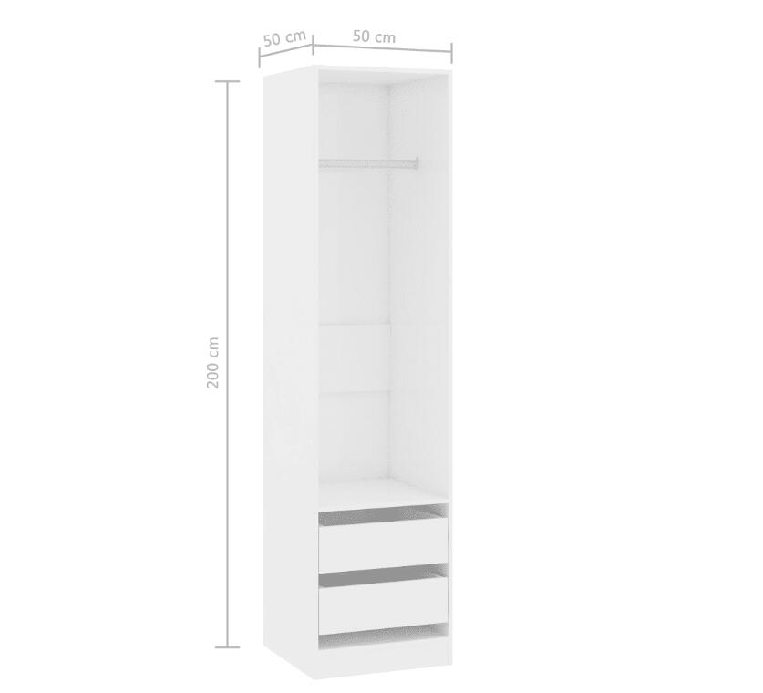 Kleiderschrank mit 2 Schubladen Holz Kleiderständer Flurschrank Hochschrank - Bild 32 von 56