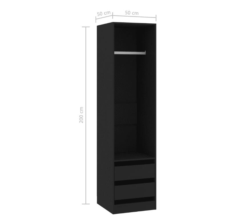 Kleiderschrank mit 2 Schubladen Holz Kleiderständer Flurschrank Hochschrank - Bild 14 von 56