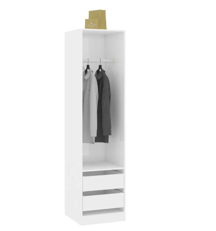 Kleiderschrank mit 2 Schubladen Holz Kleiderständer Flurschrank Hochschrank - Bild 29 von 56
