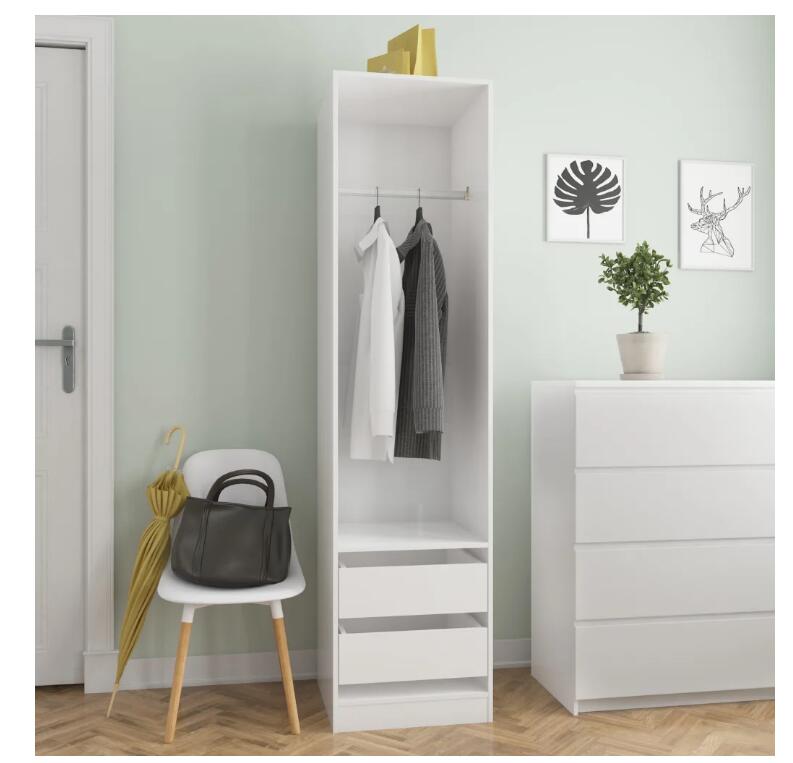 Kleiderschrank mit 2 Schubladen Holz Kleiderständer Flurschrank Hochschrank - Bild 27 von 56