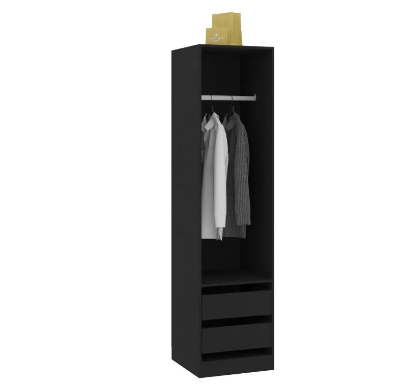 Kleiderschrank mit 2 Schubladen Holz Kleiderständer Flurschrank Hochschrank - Bild 11 von 56