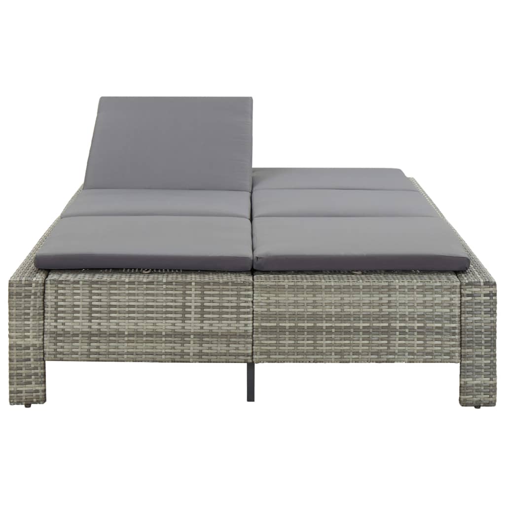 Sonnenliege Tagesbett Poly Rattan Doppelliege Gartenliege 2-Personen Liege - Bild 8 von 41