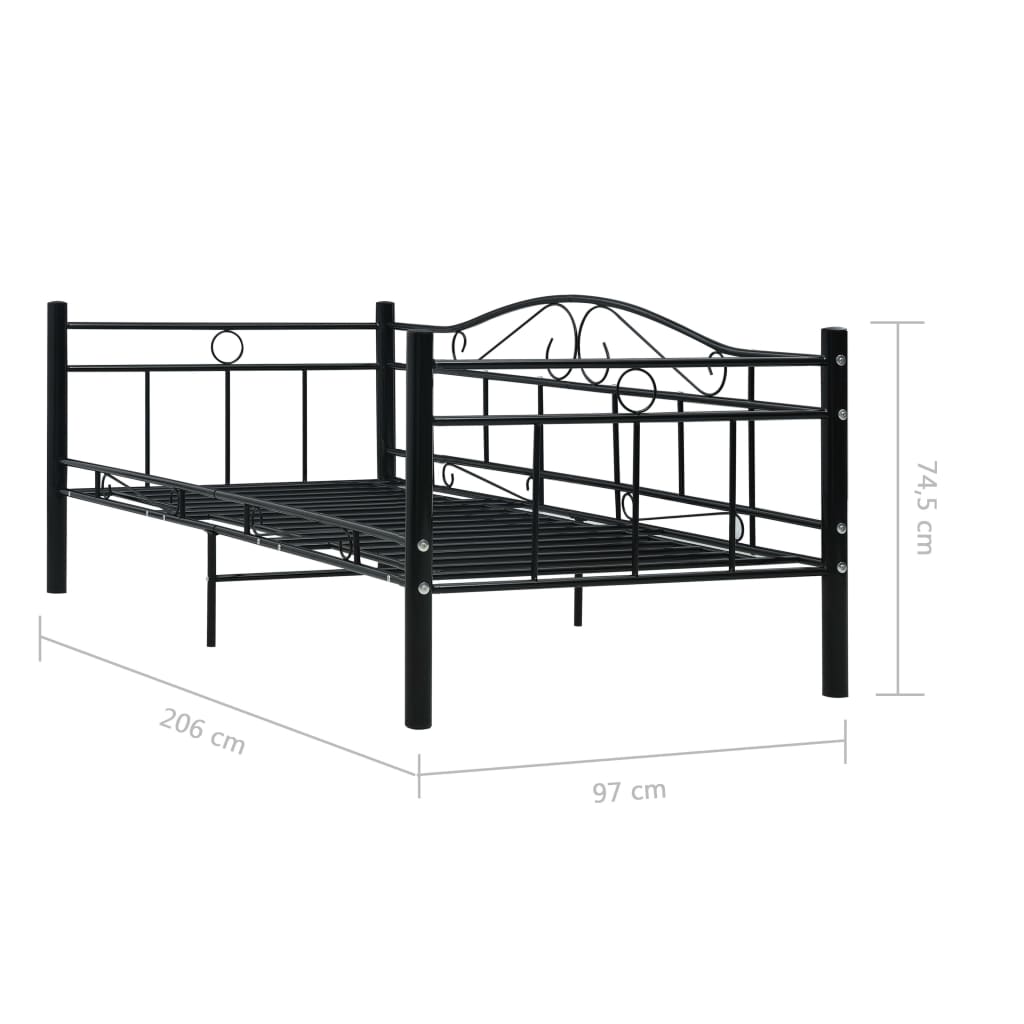 Metall Bettgestell Tagesbett Einzelbett Schlafsofa Bettrahmen Metallrahmen Neu - Bild 10 von 17
