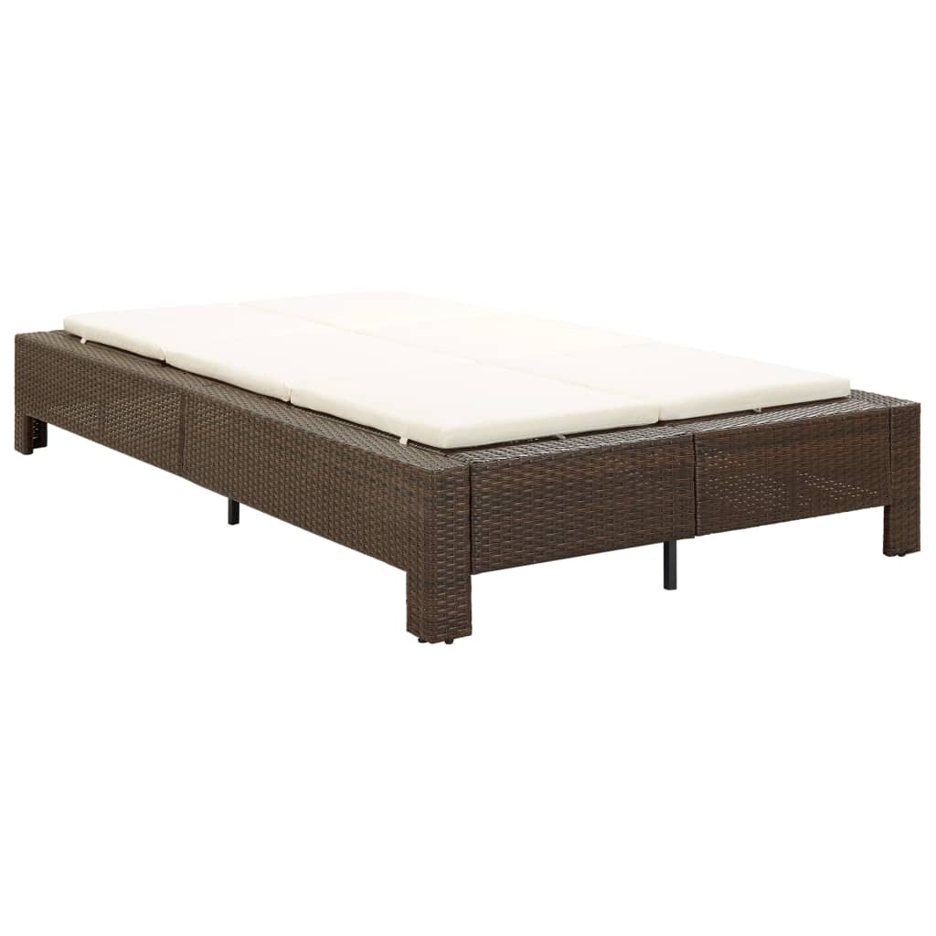 Sonnenliege Tagesbett Poly Rattan Doppelliege Gartenliege 2-Personen Liege - Bild 14 von 41