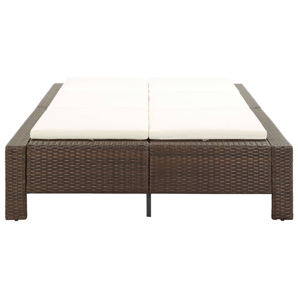 Sonnenliege Tagesbett Poly Rattan Doppelliege Gartenliege 2-Personen Liege - Bild 18 von 41
