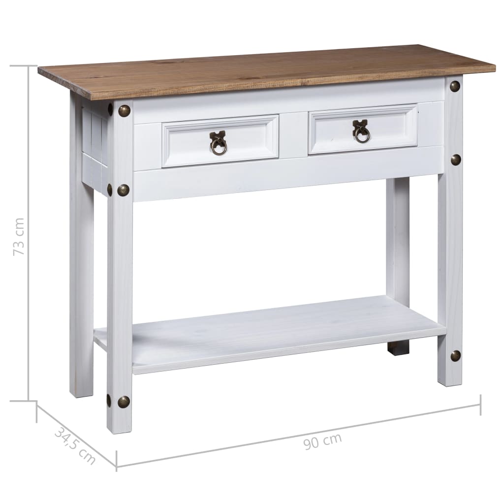 Rustic Mexican Pine Wood Corona Waxed Furniture Home White Body and Brown Top - Picture 74 of 87