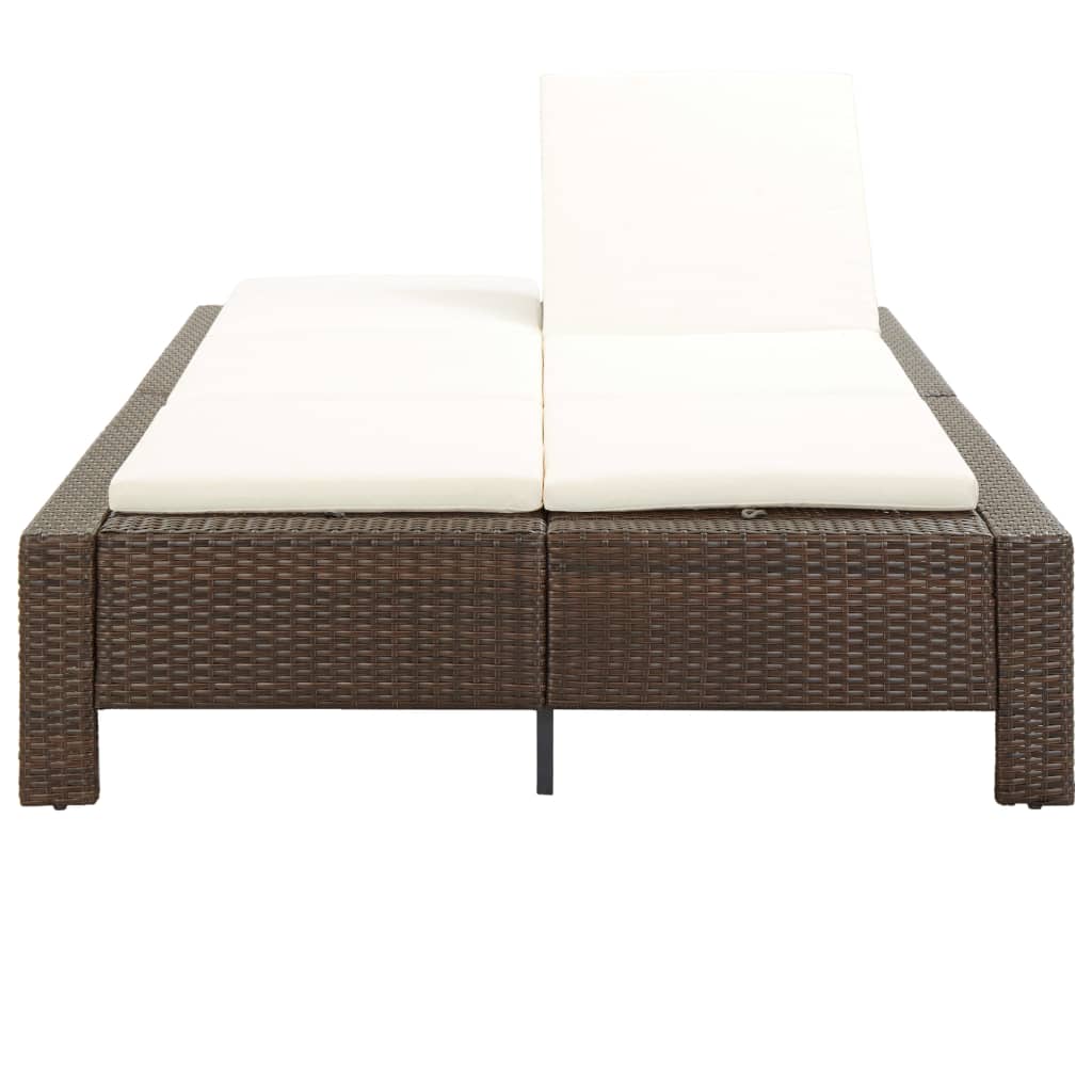Sonnenliege Tagesbett Poly Rattan Doppelliege Gartenliege 2-Personen Liege - Bild 19 von 41