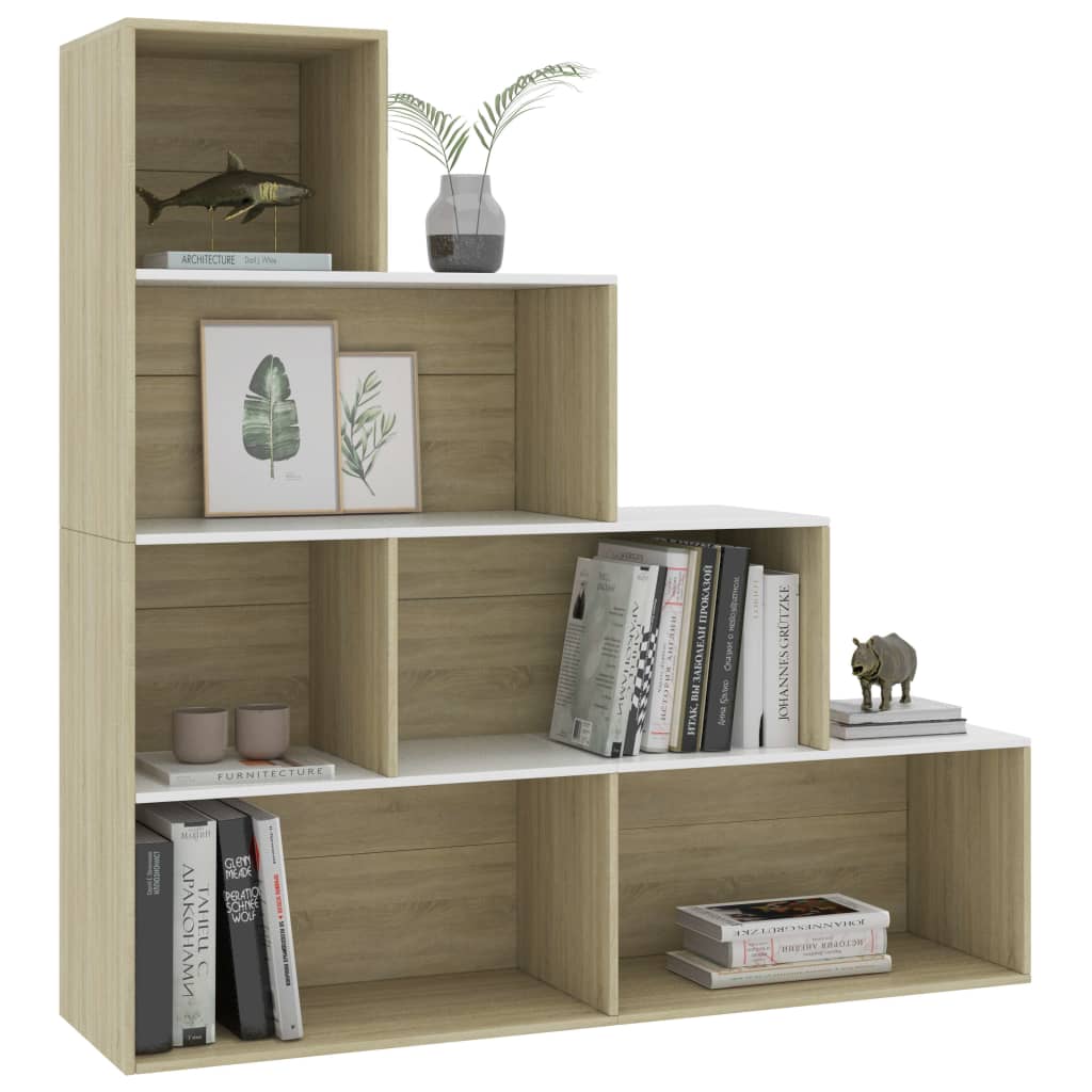 Treppenregal Raumteiler Bücherregal 6 Fächer Stufenregal Treppe Spanplatte DE - Bild 48 von 63