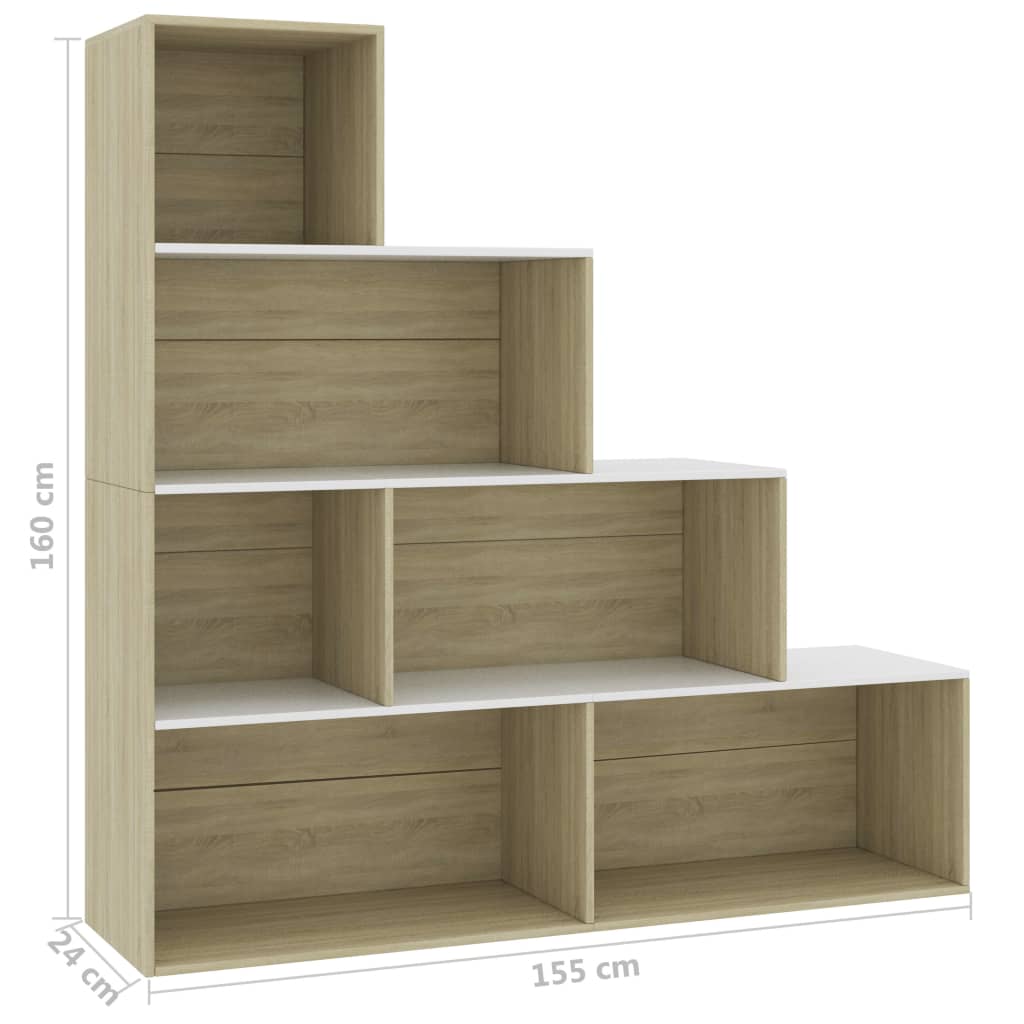 Treppenregal Raumteiler Bücherregal 6 Fächer Stufenregal Treppe Spanplatte DE - Bild 51 von 63