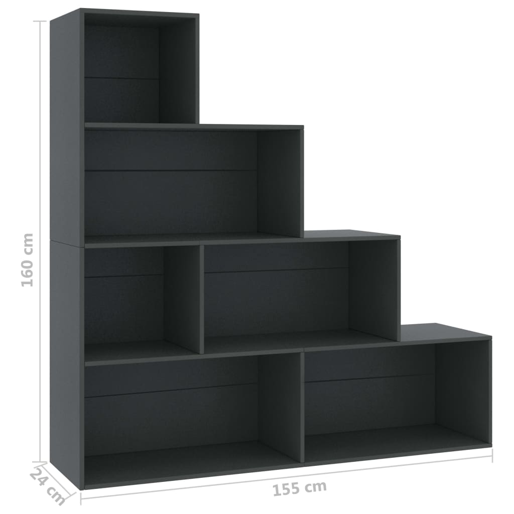 Treppenregal Raumteiler Bücherregal 6 Fächer Stufenregal Treppe Spanplatte DE - Bild 45 von 63