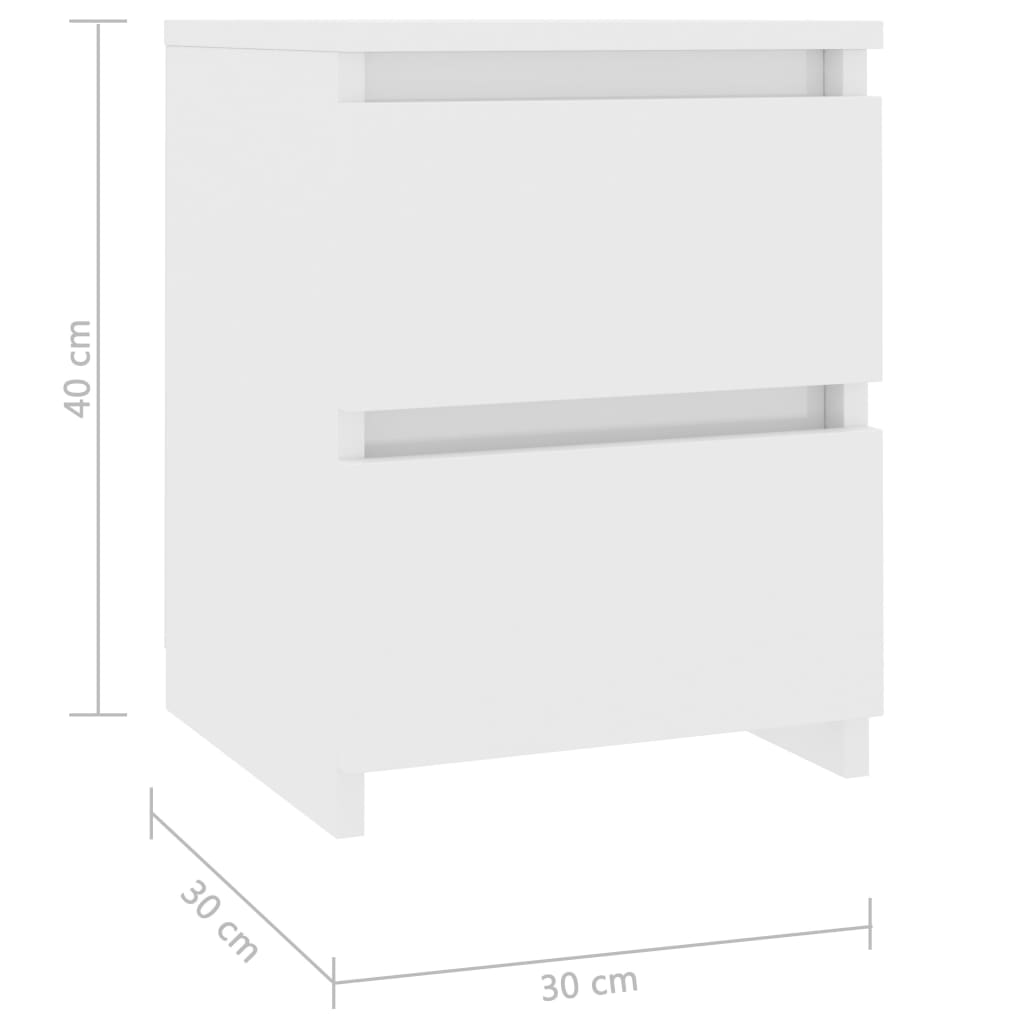 1/2er Holzwerkstoff Nachttisch Hochglanz Nachtschrank Schrank mit 2 Schubladen - Bild 42 von 61