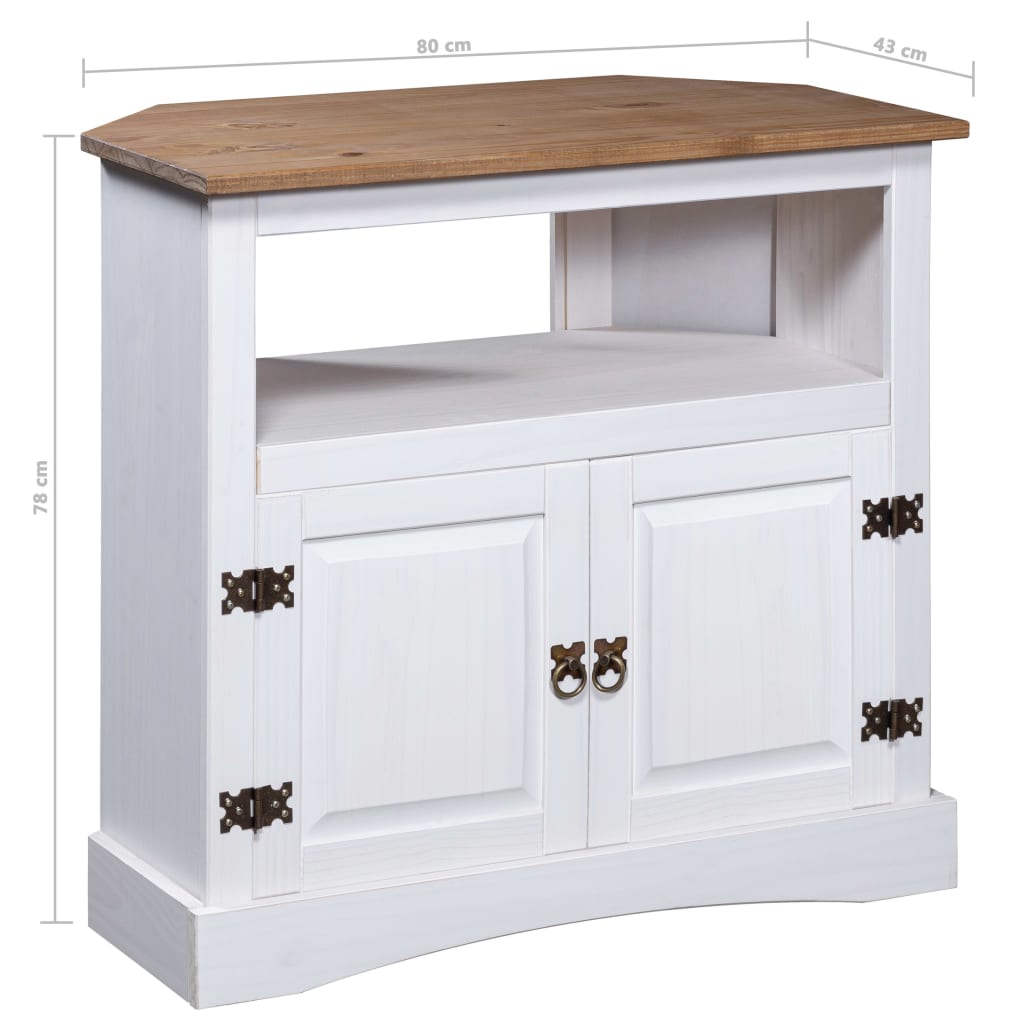 Rustic Mexican Pine Wood Corona Waxed Furniture Home White Body and Brown Top - Picture 36 of 87
