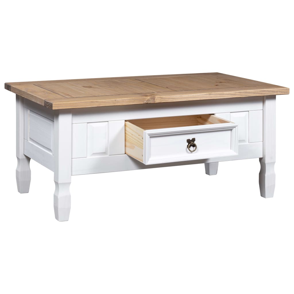Rustic Mexican Pine Wood Corona Waxed Furniture Home White Body and Brown Top - Picture 27 of 87