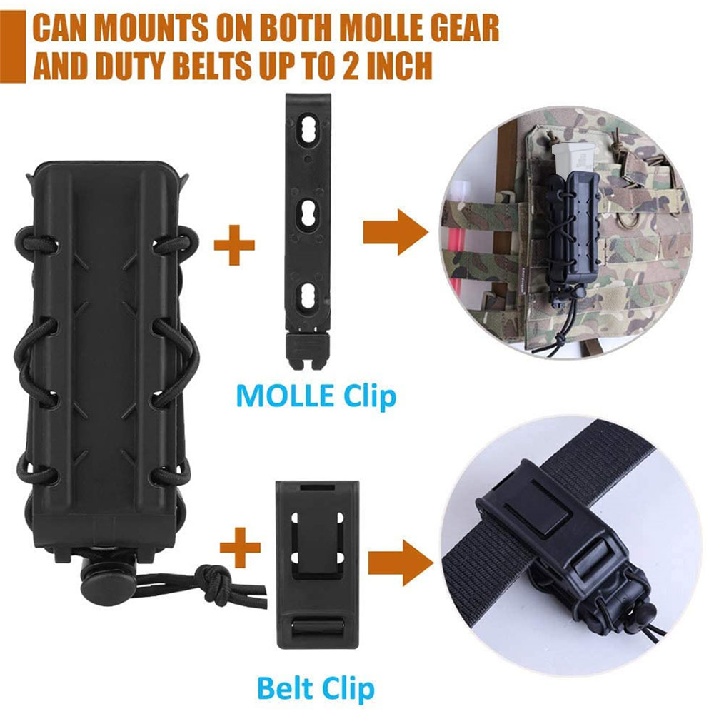 Tactical Molle Magazine Pouch for 5.56 9mm Pistol Rifle Double Triple Mag Holder