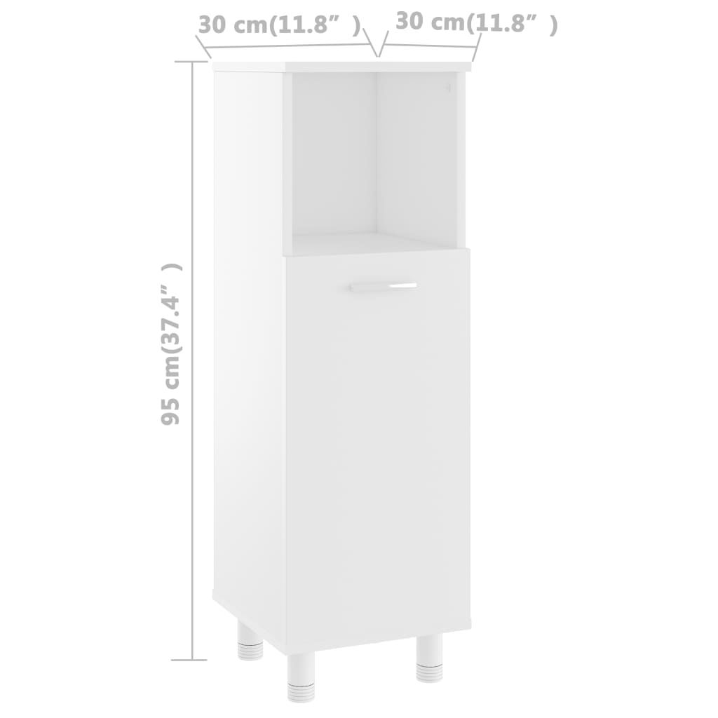 Badezimmerschrank Badschrank Schmaler Midischrank Badregal 3 Fächern 30x30x95 cm - Bild 11 von 109