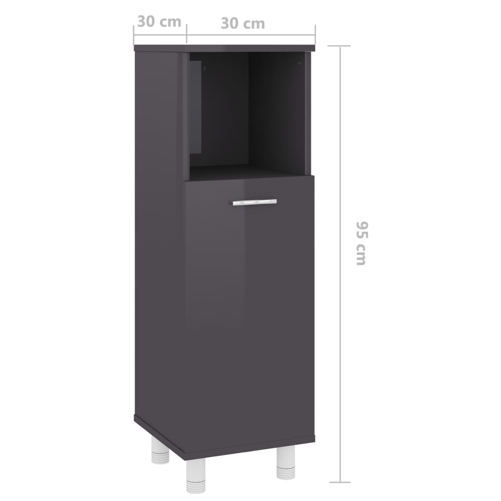 Badezimmerschrank Badschrank Schmaler Midischrank Badregal 3 Fächern 30x30x95 cm - Bild 43 von 109