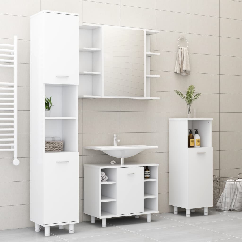 Badezimmerschrank Badschrank Schmaler Midischrank Badregal 3 Fächern 30x30x95 cm - Bild 6 von 109