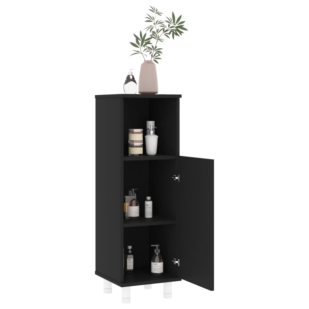 Badezimmerschrank Badschrank Schmaler Midischrank Badregal 3 Fächern 30x30x95 cm - Bild 13 von 109