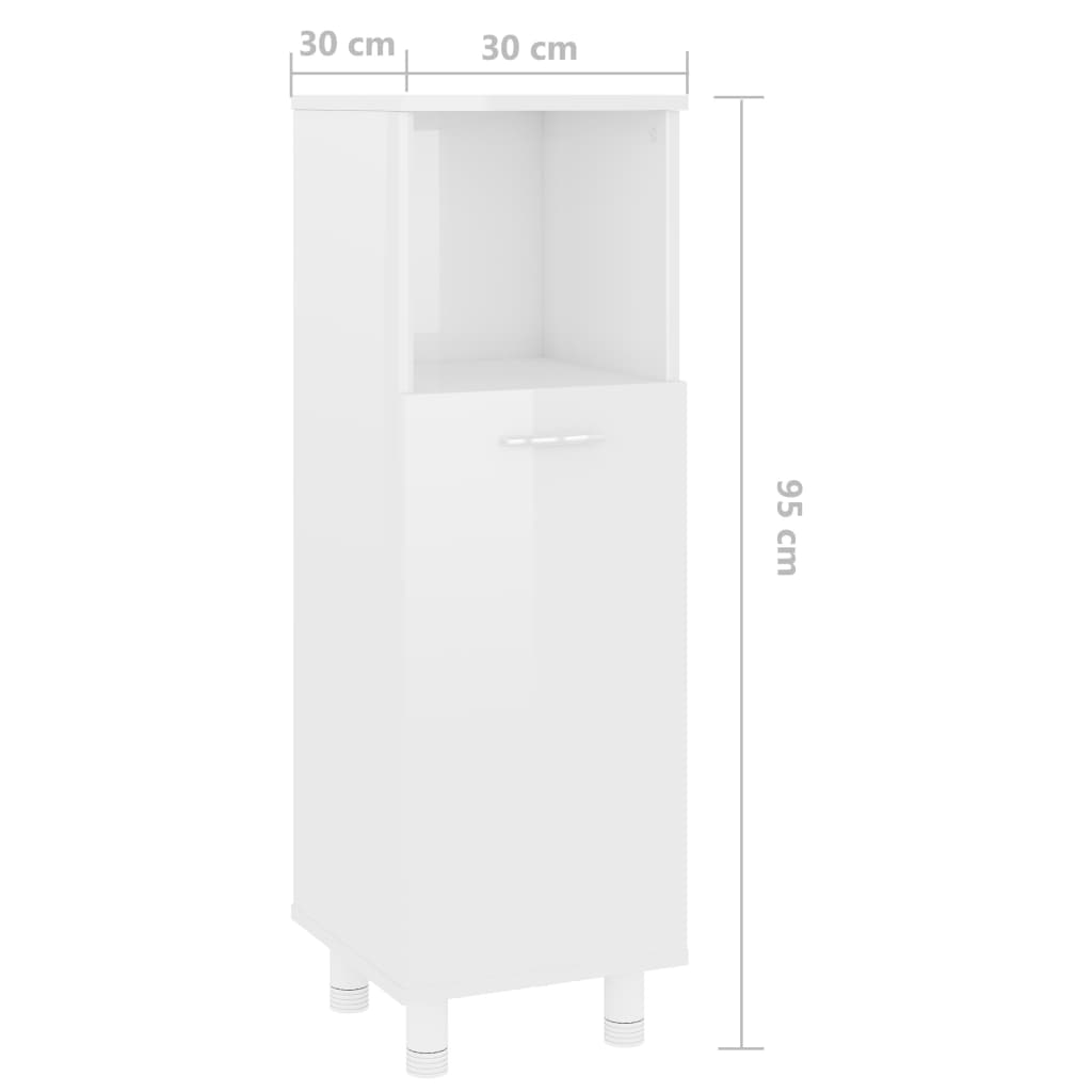 Badezimmerschrank Badschrank Schmaler Midischrank Badregal 3 Fächern 30x30x95 cm - Bild 35 von 109