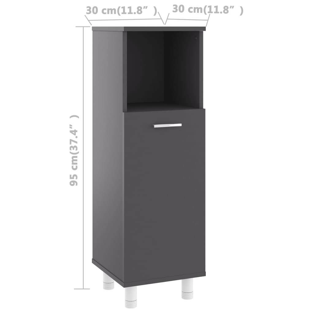 Badezimmerschrank Badschrank Schmaler Midischrank Badregal 3 Fächern 30x30x95 cm - Bild 27 von 109