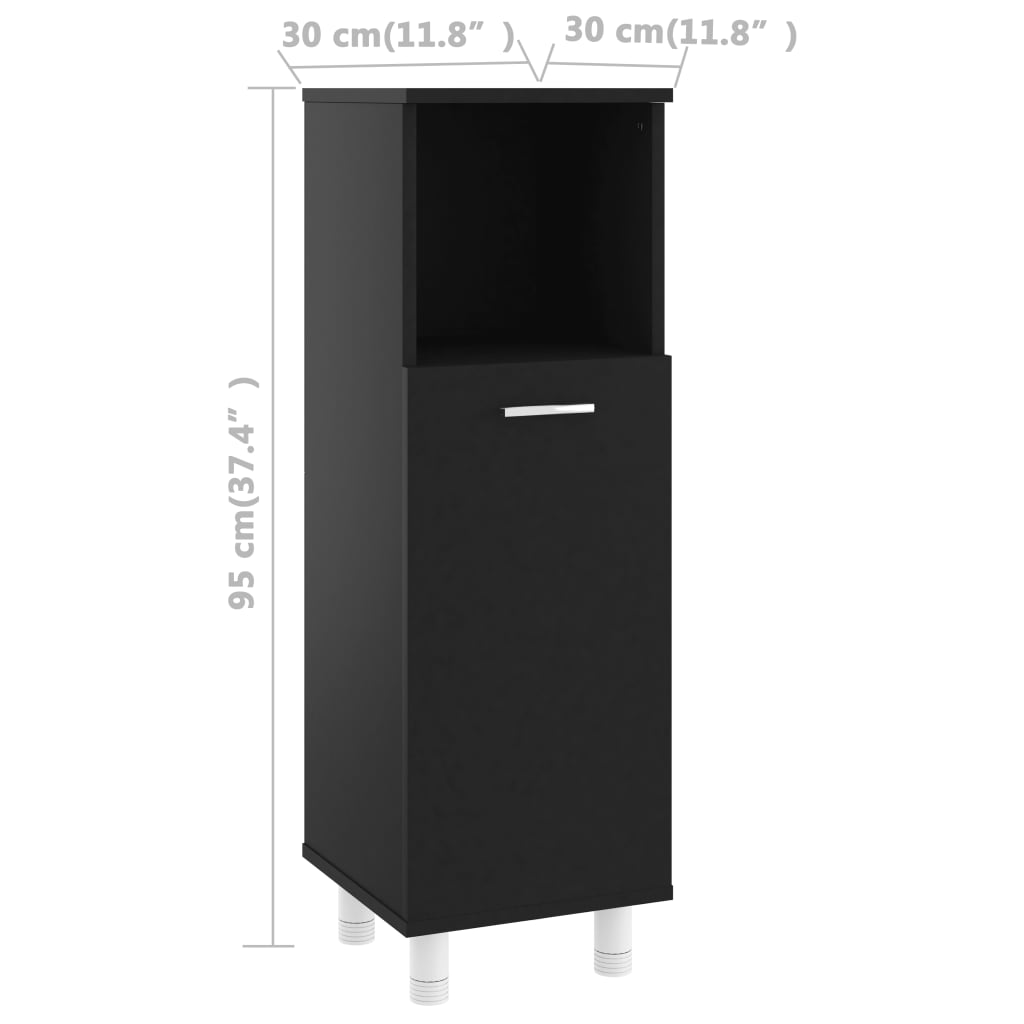 Badezimmerschrank Badschrank Schmaler Midischrank Badregal 3 Fächern 30x30x95 cm - Bild 19 von 109