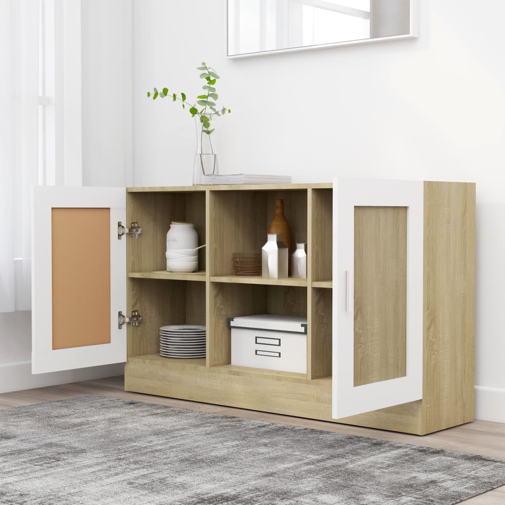 Kommode Anrichte 120 cm Sideboard 2 Türen und 2 Fächer Holzwerkstoff Bodengleich - Bild 56 von 89