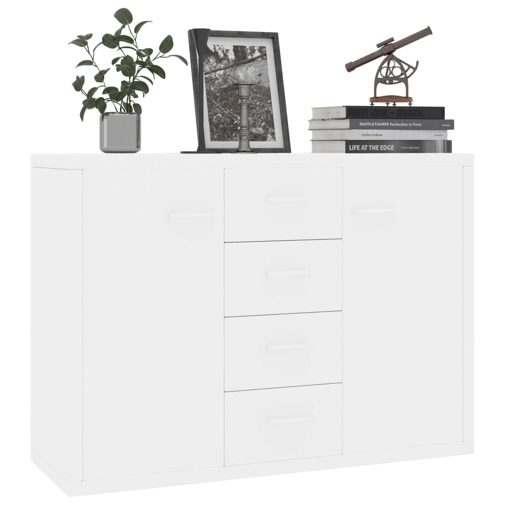 Sideboard Cupboard Display Cabinet Storage 4 Drawers 2 Doors Chipboard Hallway - Picture 10 of 43
