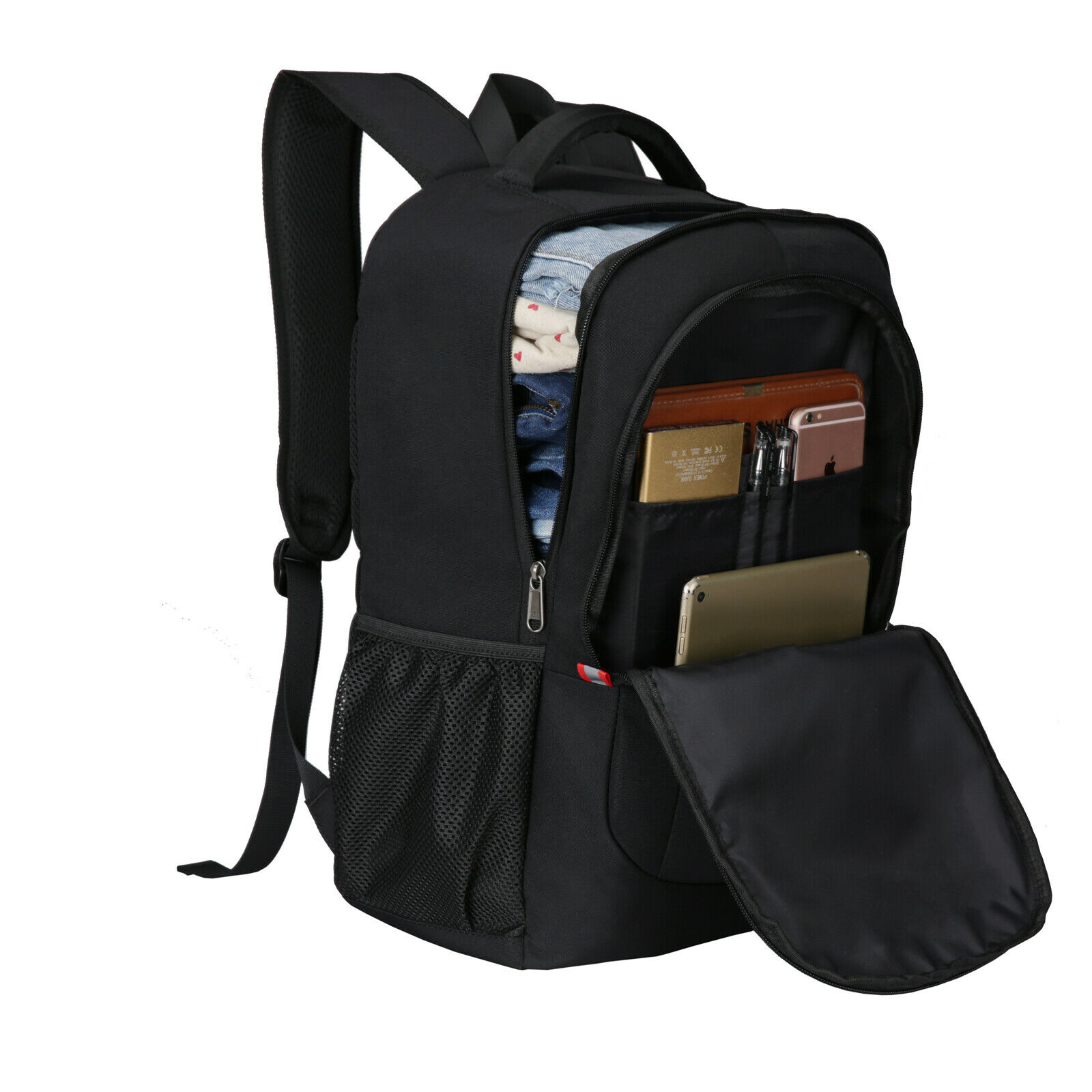 Mens Laptop Backpack Waterproof Large Rucksack Notebook Travel School Bag Black - Picture 11 of 77