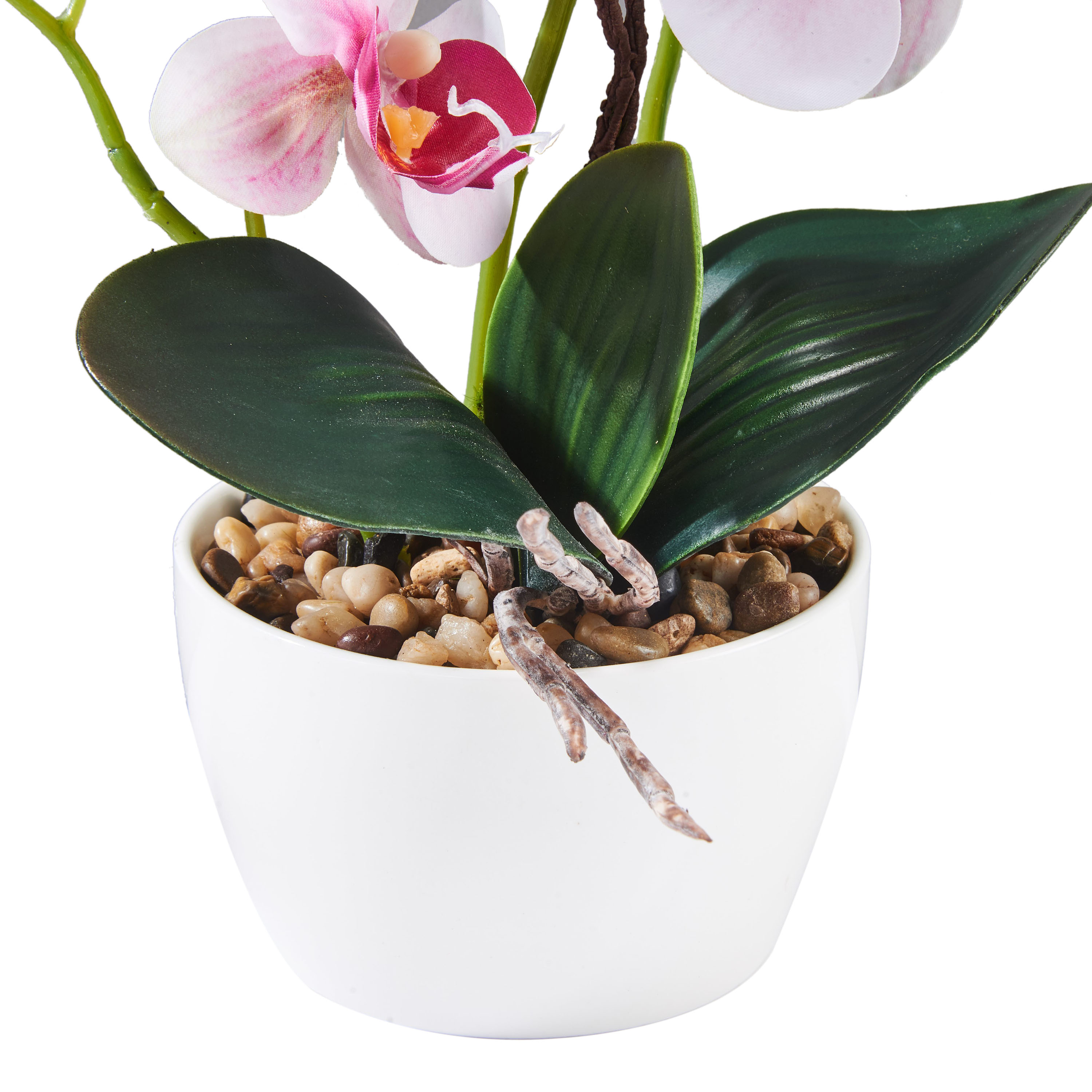 Künstliche Orchidee mit Topf Kunstpflanze Kunstblume 31cm Tischdeko Wohnzimmer 