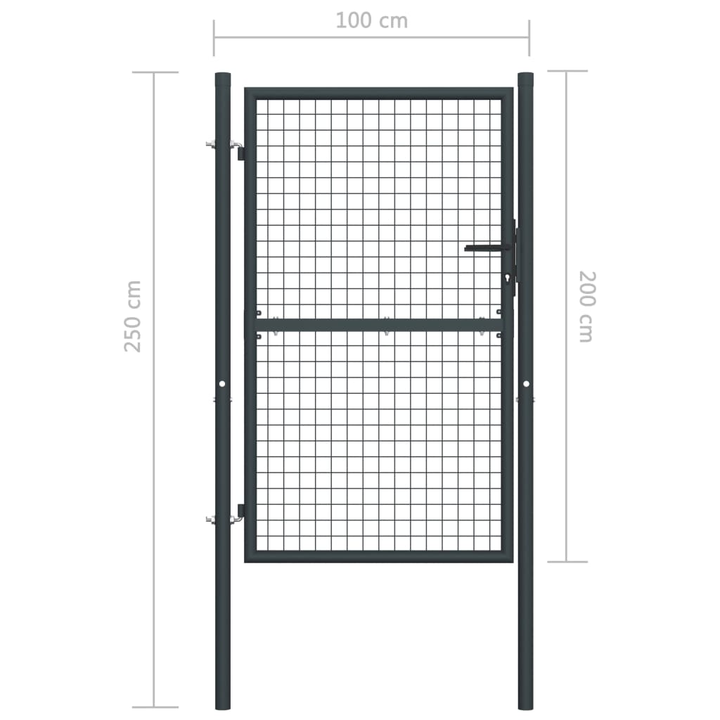 vidaXL Mesh-Gartentor Verzinkter Stahl Zauntor Hoftor Gartentür Zauntor Größen - Bild 23 von 55