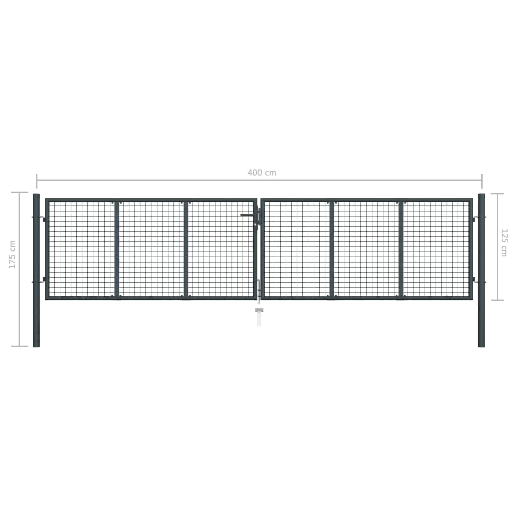 Mesh Gartentor Verzinkter liquidation Stahl Doppeltor Zauntor Hoftor 125/150/175cm