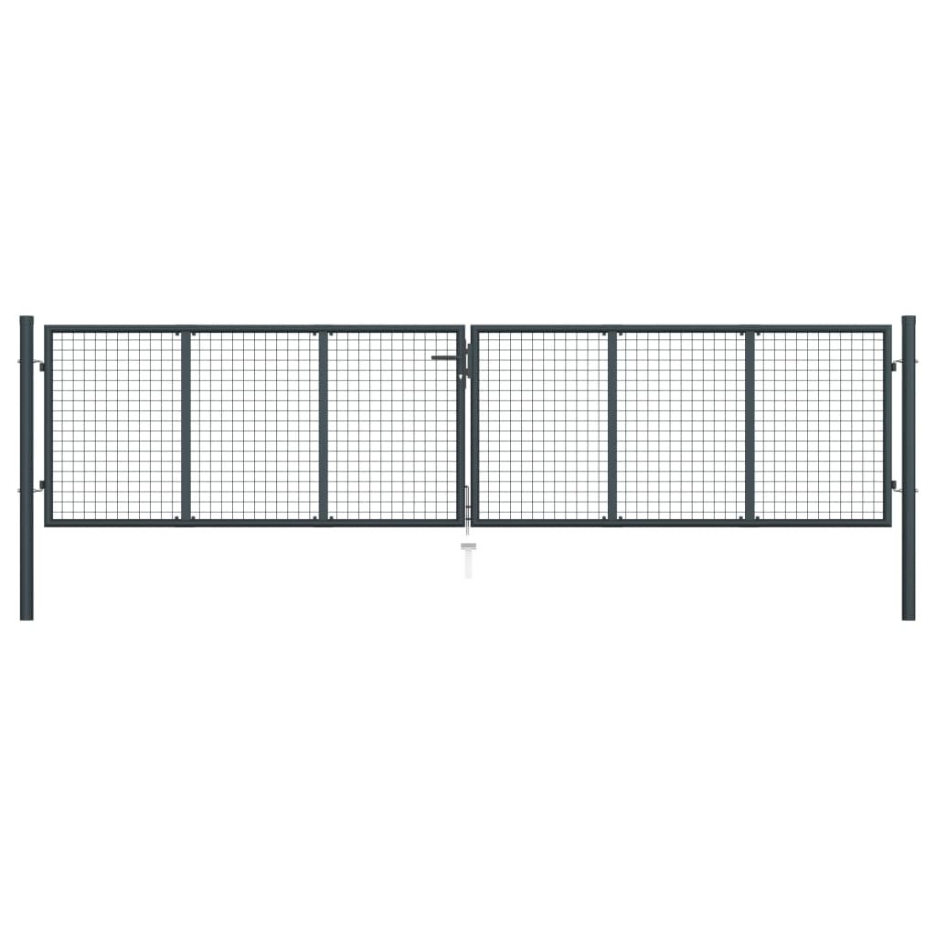 Mesh Gartentor Stahl Doppeltor Zauntor Hoftor Gitterzauntor soldes Zauntür125/150/175cm