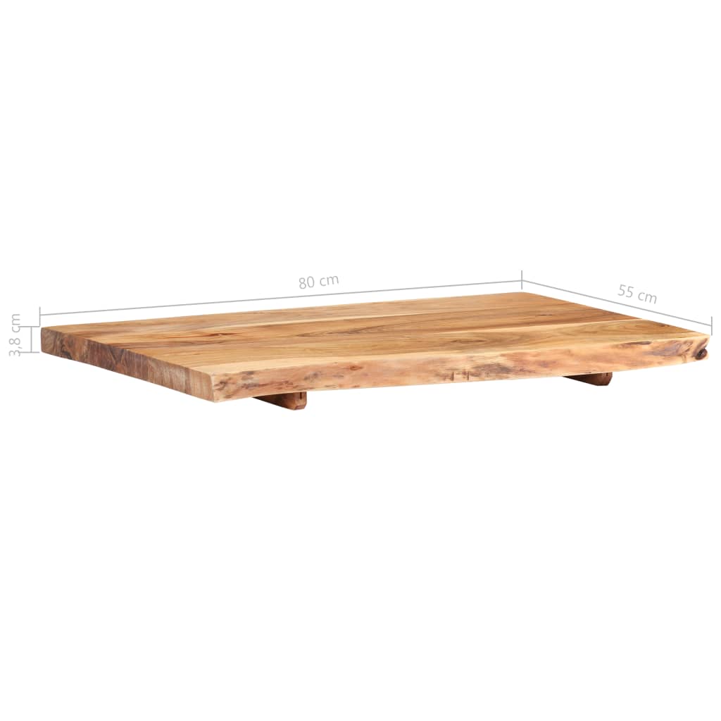 Waschtischplatte Massivholz Akazie Arbeitsplatte Baumkante Holzplatte Badezimmer - Bild 46 von 82