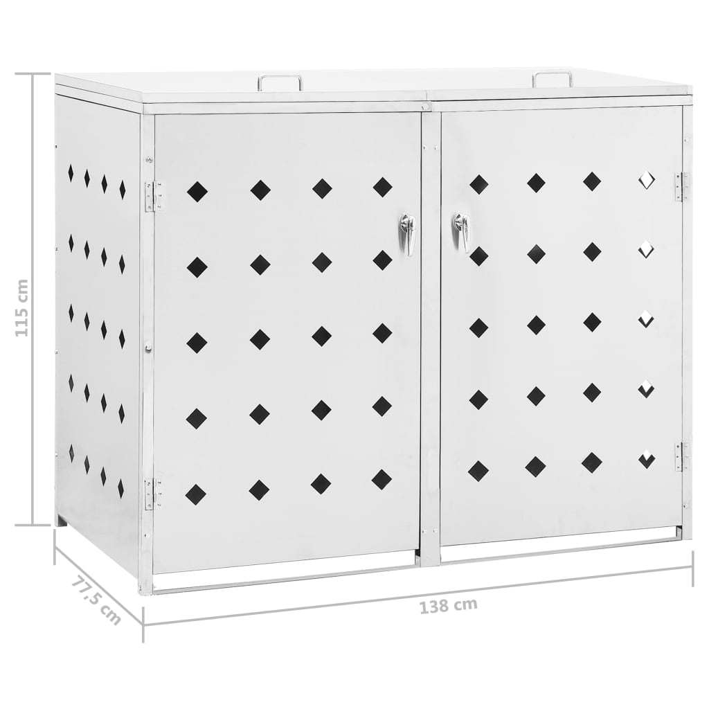 Mülltonnenbox Stahl Mülltonnenverkleidung Müllbox Müllcontainer 1/2/3/4 Tonne - Bild 20 von 77