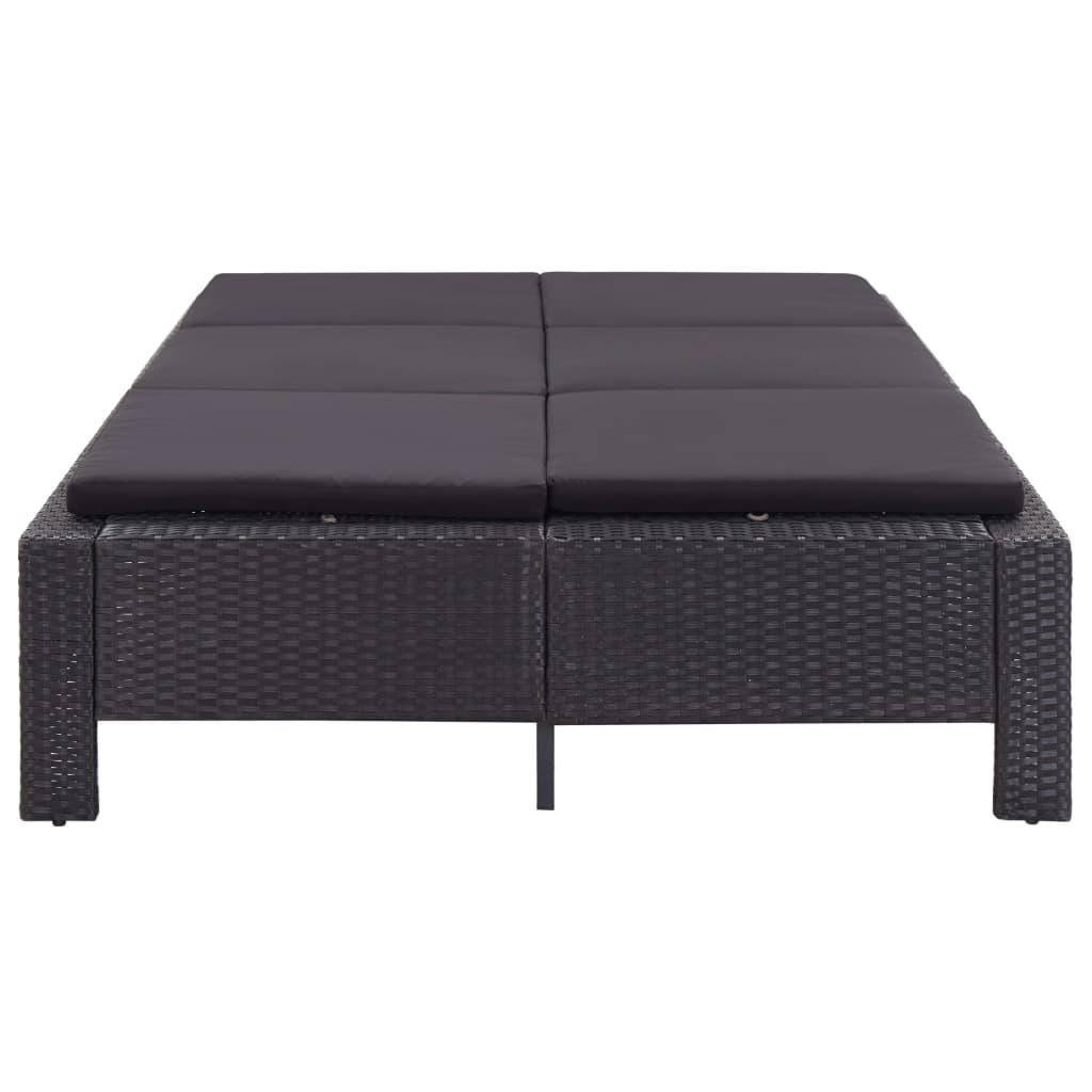 Sonnenliege Tagesbett Poly Rattan Doppelliege Gartenliege 2-Personen Liege - Bild 34 von 41