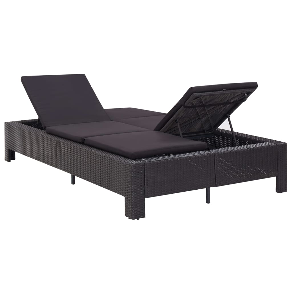 Sonnenliege Tagesbett Poly Rattan Doppelliege Gartenliege 2-Personen Liege - Bild 39 von 41