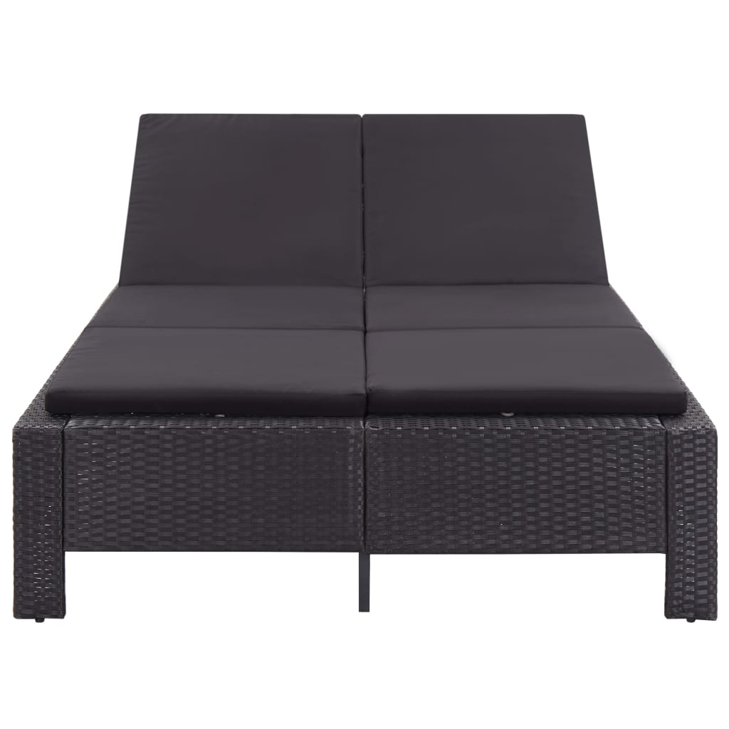 Sonnenliege Tagesbett Poly Rattan Doppelliege Gartenliege 2-Personen Liege - Bild 36 von 41