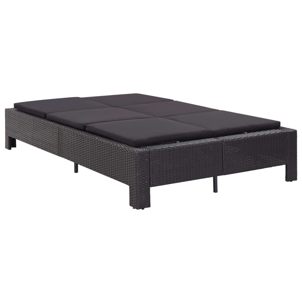 Sonnenliege Tagesbett Poly Rattan Doppelliege Gartenliege 2-Personen Liege - Bild 33 von 41