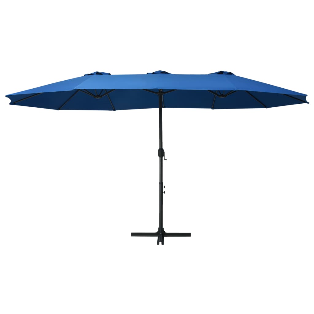Alu Sonnenschirm Doppel Oval Marktschirm Handurbel Gartenschirm 460x270x246cm - Bild 55 von 77