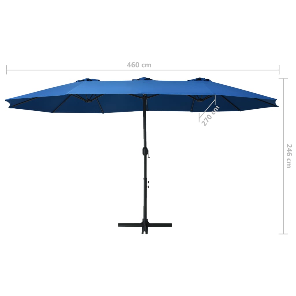 Alu Sonnenschirm Doppel Oval Marktschirm Handurbel Gartenschirm 460x270x246cm - Bild 61 von 77
