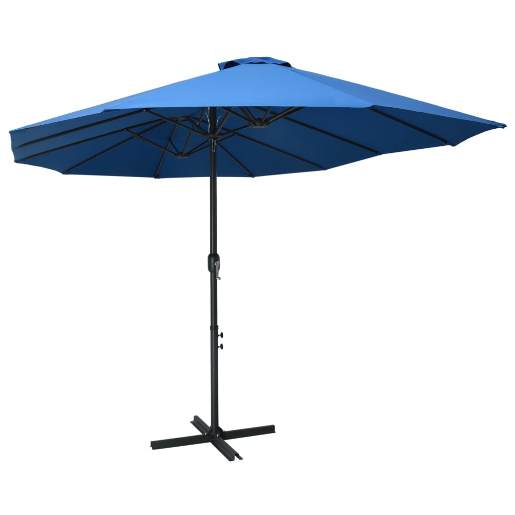 Alu Sonnenschirm Doppel Oval Marktschirm Handurbel Gartenschirm 460x270x246cm - Bild 52 von 77