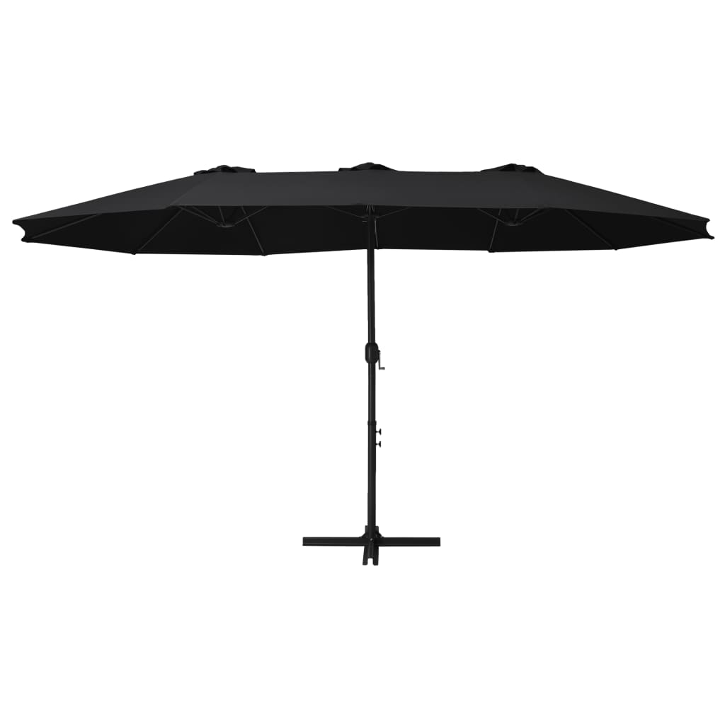 Alu Sonnenschirm Doppel Oval Marktschirm Handurbel Gartenschirm 460x270x246cm - Bild 30 von 77