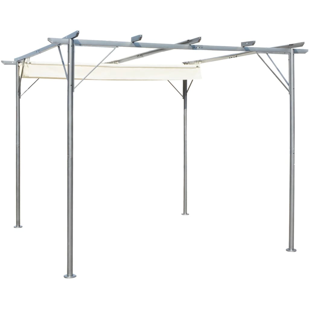 Pergola Terrassenüberdachung Gartenpavillon Pavillon mit Ausziehbarem Dach Stahl - Bild 16 von 16