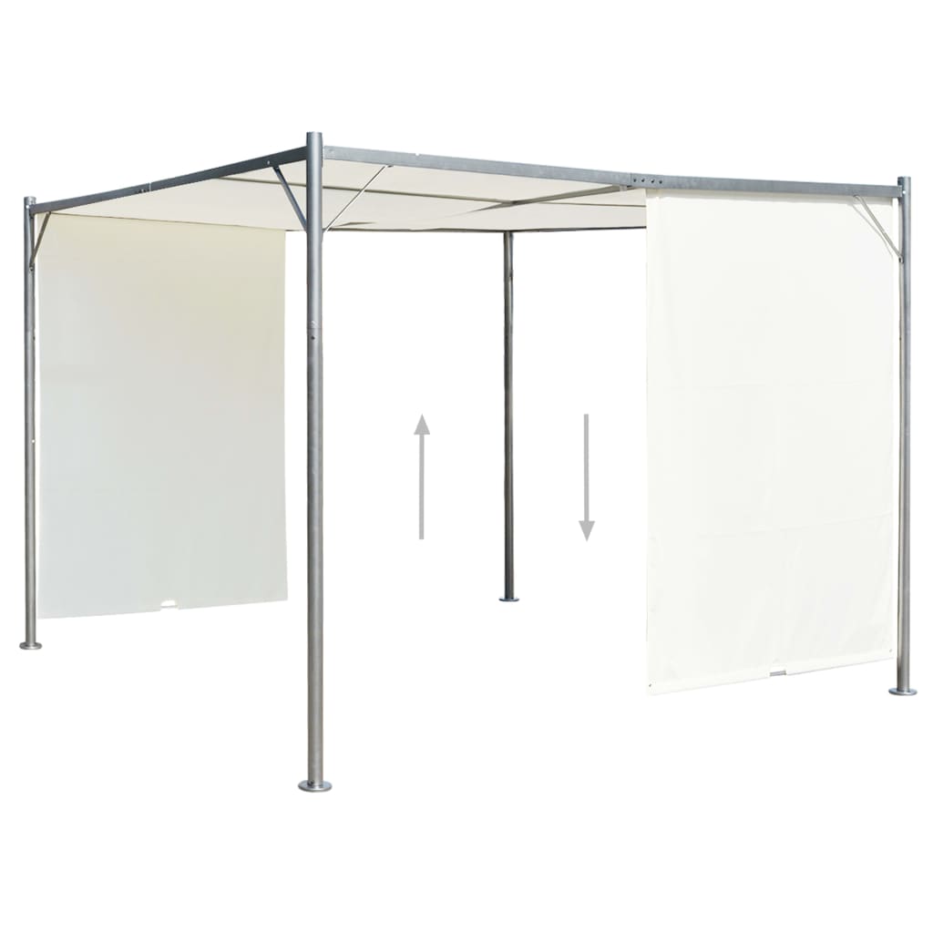 Pergola mit Verstellbarem Dach Schiebedach Stahl Garten Pavillon Sonnenschutz - Bild 12 von 27