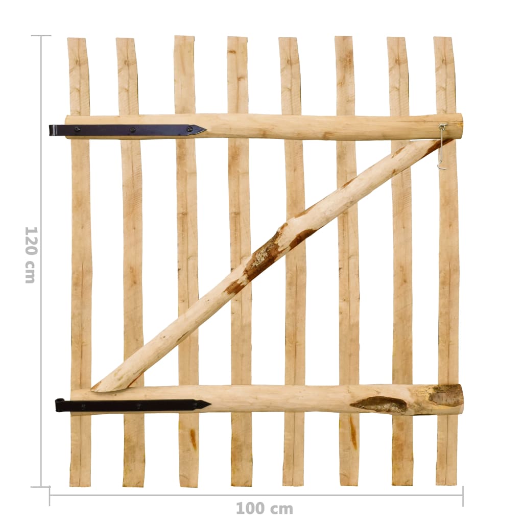 Gartentor Haselnuss Staketenzaun Holz Garten Zaun Tor Pforte Tür 60-150cm - Bild 25 von 61
